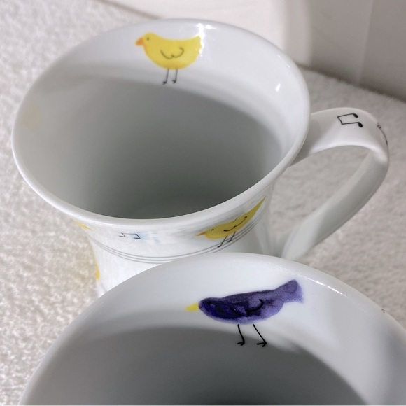 Stokes Gourmet Cat Kitty Bird Music Mugs x2 - Picture 7 of 10